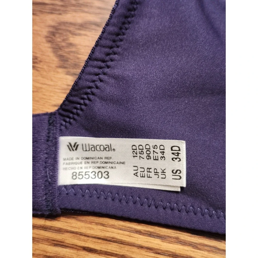 Wacoal Back Appeal‎ Smoothing Underwire Bra, Eclipse, Size 34D #855303 MRSP $72